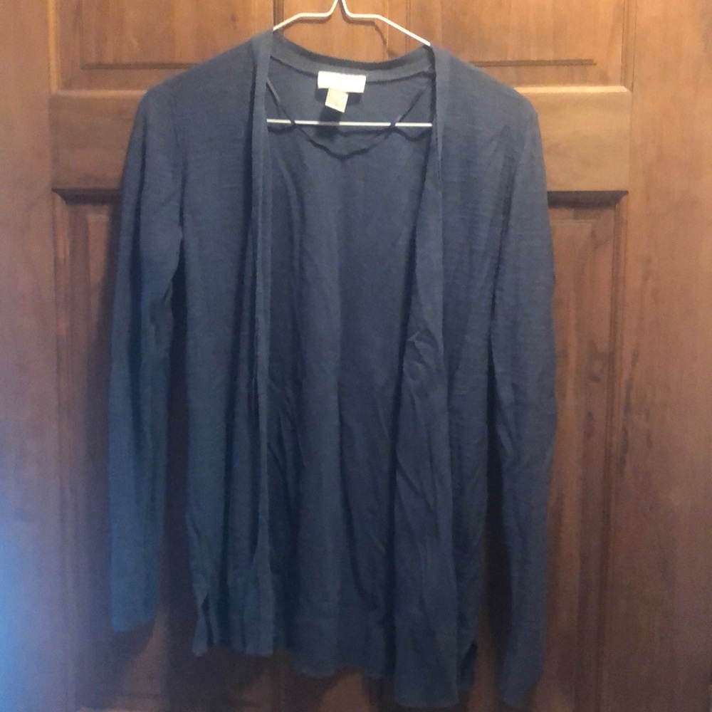 Smokey blue lightweight open front cardigan
